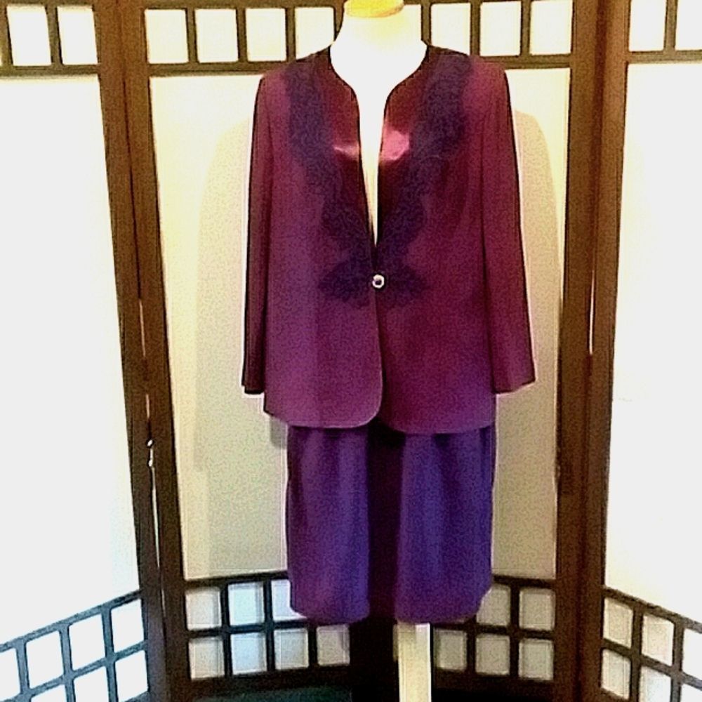 R&M Richards by Karen Kwong  purple special occasion suit, mother of the bride